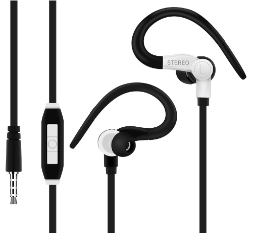 Sport Earphone Wired In-Ear headset Headphone Universal With Mic For Mobile Phone Black