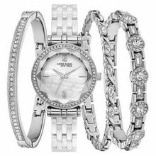 Anne Klein 12/2317WTST Stainless Silver Crystals Ceramic Women Watch Set NEW ❤ - UproMax