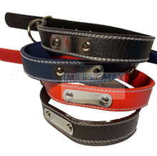 14-18 inch Leather Dog Collar for medium/large dogs. Available in Red, Black, Brown, and Blue. - UproMax