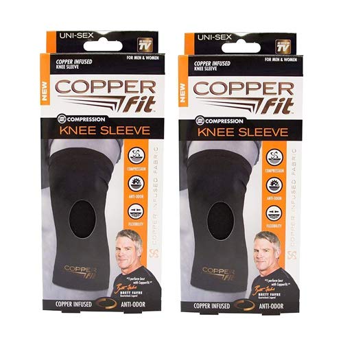 Copperfit Elite Knee Support Knee Sleeve for Joint Pain and Arthritis Relief - 2 Pack, Large