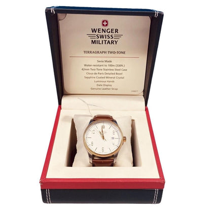Wenger Swiss Military 01.9041.215C Terragraph Two Tone Brown Band