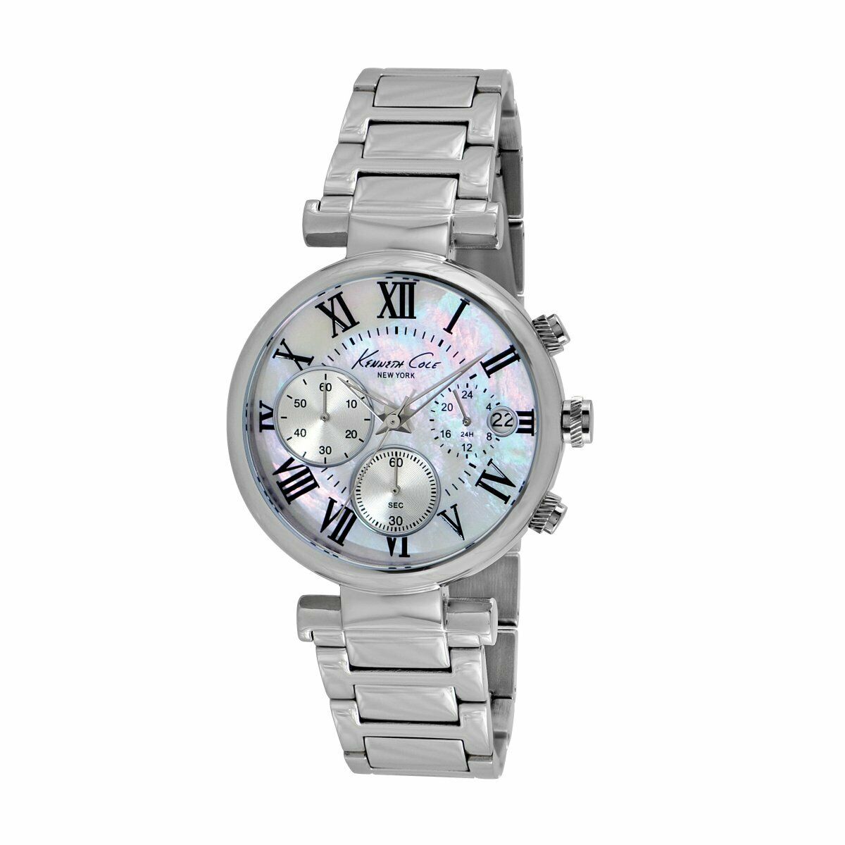Ladies Kenneth Cole Kiskaya Chronograph Watch New York Women´S Wristwatch Analog Stainless Steel KC4971 - UproMax