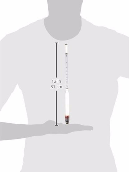 PROOF & TRALLE HYDROMETER ALCOHOL METER DISTILLING TEST SPIRIT SCALE 0-200% case WITH JAR