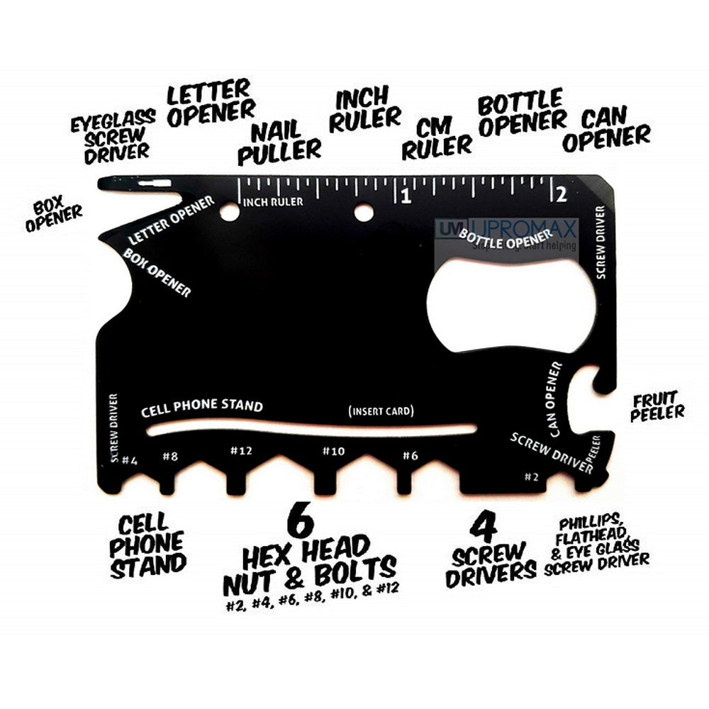 Wallet MultiTool Card 18 in 1 credit card sized multipurpose - UproMax