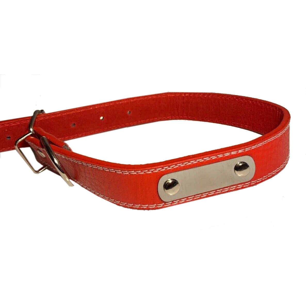14-18 inch Leather Dog Collar for medium/large dogs. Available in Red, Black, Brown, and Blue. - UproMax